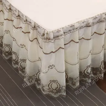Prenses Yatak Etek kaymaz Yatak Örtüsü Dekoratif Dantel Yatak Etek Yatak Örtüsü Yatak Örtüsü Çarşaf Yatak Malzemeleri Ev Tekstili