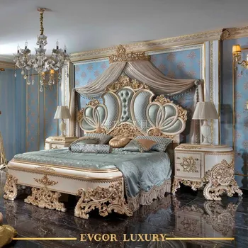 Ahşap platform yatak Çerçeveleri Kraliçe Tam Lüks Modern Zemin king-size yatak Bahçe Çift Cama Evlilik yatak odası takımı Mobilya