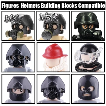 MOC Gaz Savunma Maskesi Yapı Taşları Bilgisayar Modern Askeri Askerler SWAT Kask Gözlük Tuğla Oyuncaklar Boys Hediye Uyumlu