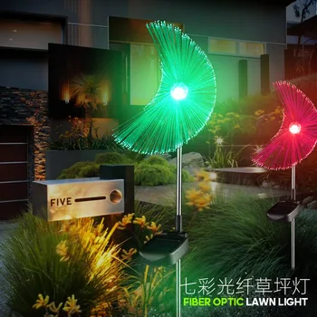 Güneş Kelebek Zemin Lambası Topluluk Bahçe Lambası çim lambası Güneş Fiber Optik Denizanası Lambası Dekoratif Açık Peyzaj Lambası
