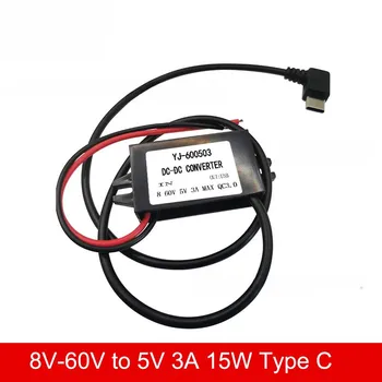 8V-60V için 5V 3A 15W USB Araç Telefonu Hızlı Şarj düşürücü konvertör Buck regülatör modülü Su Geçirmez Güç Kaynağı Adaptif