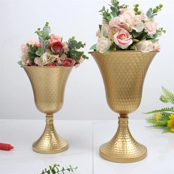 Çekiç Desen Metal Yüksek Ayak Çiçek Düzenleme Romantik Düğün Süslemeleri Vazolar Saksılar Otel Ev Dekorasyon