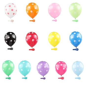 12 inç Siyah Beyaz Pembe Polka Dot Dalga Noktası Lateks Balon Bebek Duş Mutlu Doğum Günü Partisi Dekorasyon Düğün Malzemeleri Renkli