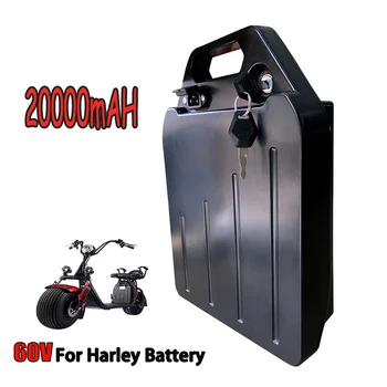 Su geçirmez Harley Elektrikli Araba Lityum Pil 60V 20000mAh İki Tekerlekli Katlanabilir Elektrikli Scooter Bisiklet