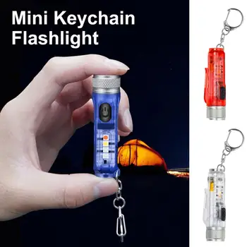Kullanışlı Anahtarlık El Feneri Çoklu Aydınlatma Modları Çok Amaçlı Şarj Edilebilir USB Şarj LED El Feneri acil durum lambası