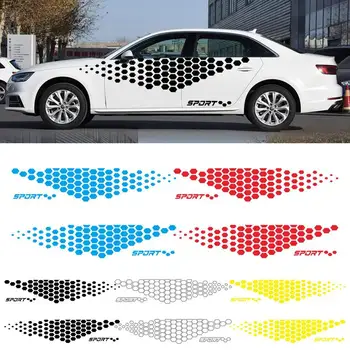 Araba Vücut Çıkartmaları ve Grafik Bel Hattı Latte Şerit Çıkartmalar Araba Sticker Su Geçirmez Güneş Koruma Kafes Tasarım Araba Yarışı İçin