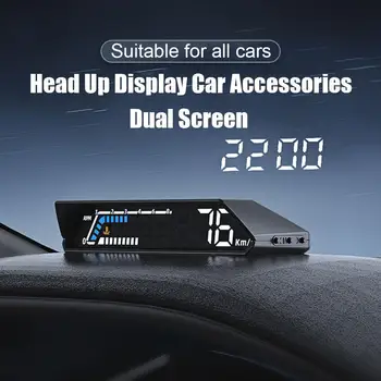 Araba Head Up Ekran HUD Göstergesi OBD2 Sürüş Bilgisayar Sıcaklık Hız Göstergesi Evrensel Head-up Ekran araç elektroniği