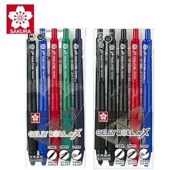 5 adet Japonya Sakura Jel Kalemler Okul Malzemeleri Ofis Aksesuarları Hızlı Kuru Renk Tükenmez Kalem Yumuşak Kalem Yazma Pürüzsüz 0.5 mm
