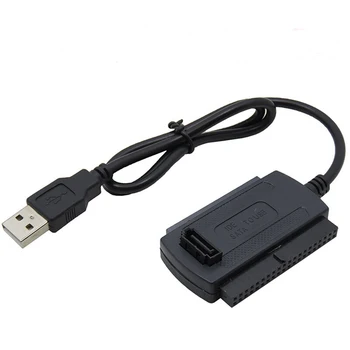 Yüksek Hızlı 480Mb/s 3'ü 1 arada USB 2.0 Kablo Adaptörü USB 2.5/3.5/5.25 inç SATA IDE Adaptörleri