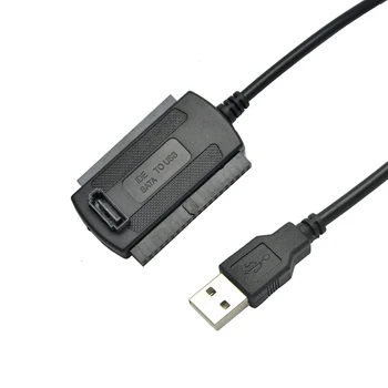 Yüksek Hızlı 480Mb/s 3'ü 1 arada USB 2.0 Kablo Adaptörü USB 2.5/3.5/5.25 inç SATA IDE Adaptörleri