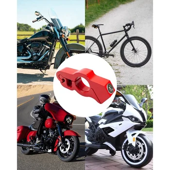 Motosiklet Kilidi, Gidon Kilidi 2 Tuşları İle, Anti Hırsızlık Motosiklet Fren Kilidi Parçaları motosiklet bisiklet ATV Scooter-Kırmızı