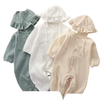 Bebek kız giysileri bodysuits ve tek parça şapka ile 2 adet Tulum Katı setleri bebek annelik çıkış erkek 0-24M sonbahar kış