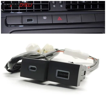 Hızlı araba şarjı QC3. 0 Tip C PD çift USB arabirim soketi Otomatik Telefon Hızlı şarj adaptörü Düğmesi VW POLO 2009 - 2013 İçin