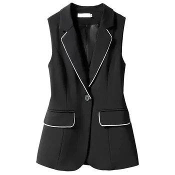 Kadın Yelek Yeni 2023 İlkbahar Sonbahar Takım Elbise Yelek Ceket Kore Kolsuz Casual Blazer Yelekler Palto Kadın Yelek Ceket Giyim