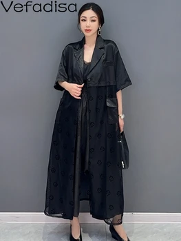 Vefadisa 2023 Yaz Yeni Kadın Eklenmiş Örgü Hırka Güneş Koruyucu Siper Rahat Moda Moda Kız Siyah Üst ZY1494