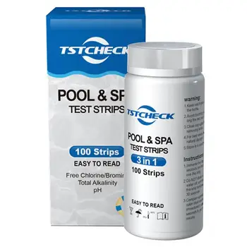Havuz Şeritleri Testi 100 adet 3 İn 1 Yüzme Havuzu Su Şeritleri Spa Test Malzemeleri Alkalinite PH Siyanürik Asit Ücretsiz / Toplam Klor