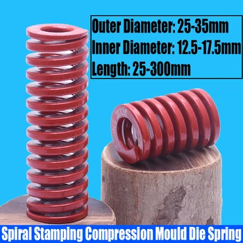 1 ADET Kırmızı Orta Yük Spiral Damgalama sıkıştırma kalıbı Dış Çap 25-35mm İç Çap 12.5-17.5 mm L=25-300mm