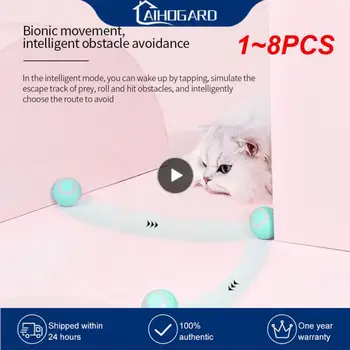 1 ~ 8 ADET Elektrikli Kedi Topu Oyuncaklar Otomatik Haddeleme Akıllı Kedi Oyuncaklar Interaktif Kediler Eğitim Kendinden hareketli Yavru Oyuncaklar Kapalı
