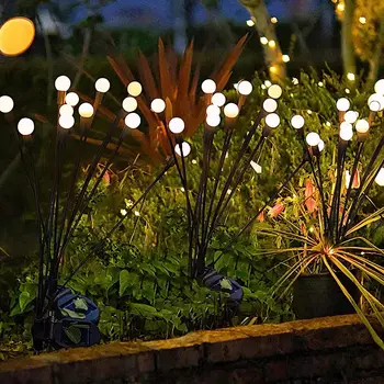 Güneş Firefly ışıkları 6/8/10 Led güneş bahçe çim ışıkları açık su geçirmez sallanan ışık avlu veranda yolu dekorasyon