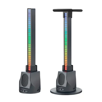 ABS masa kulaklık ekran tutucu çok fonksiyonlu kulaklık standı RGB ışık ile ayrılabilir pikap ritim ışık masaüstü dekorasyon