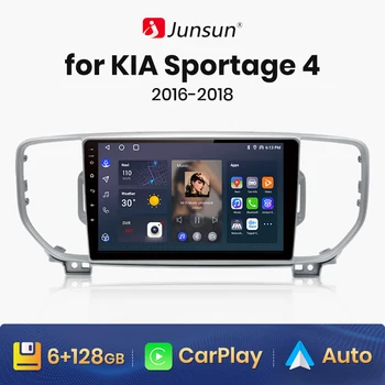 Junsun V1 AI Ses Kablosuz CarPlay Android otomobil radyosu KİA Sportage için 4 QL 2016-2018 4G Araba Multimedya GPS 2din autoradio