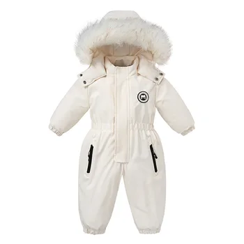 Newobrn Giysileri Kış Bebek Bebek Tulum Bebek Kız Erkek Sıcak Pamuk Kapşonlu Tulum Çocuk Tulum Çocuklar İçin 2-5T