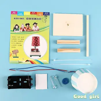 Yaratıcı kendi başına yap kağıdı Masa Lambası Modeli Yatak Odası Başucu Lambası Dekor Bilim Deney Teknolojisi Küçük Buluşlar Çocuklar Eğitim Oyuncak