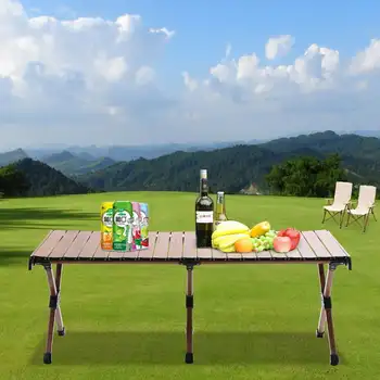 Katlanabilir Taşınabilir Piknik Masası Büyük Roll-Up Kamp Katlanır Masa saklama çantası Alüminyum Alaşımlı Piknik Masası BARBEKÜ Arka Bahçe