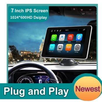 Araba GPS Navigasyon Kablosuz Carplay Android Otomatik Tablet Taşınabilir Multimedya Pad Stereo 7 İnç Ekran Bluetooth Araç Video Oynatıcı