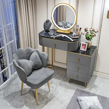 Iskandinav Küçük Aile Modeli Yatak Odası Dresser Ayna İle Sözleşmeli Ve Lüks Vanity Basit makyaj masası Vestidores Ev Mobilyaları