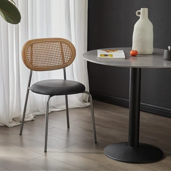 Zemin İskandinav yemek sandalyeleri Accent Dinlenme Salonları Rattan yemek odası sandalyeleri Taşınabilir Bahçe Sedie Cucina Ev Mobilyaları MQ50KT