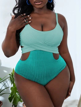 2023 Yeni Kadın Artı boyutu Mayo Tek Parça Mayo Büyük Büyük Artı Boyutu Katı Yüzme Mayo Beachwear Giyim kadın