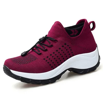 Kadın yürüyüş ayakkabısı Moda Çorap Sneakers Nefes Rahat Hemşirelik ayakkabı Platformu Rahat spor ayakkabılar
