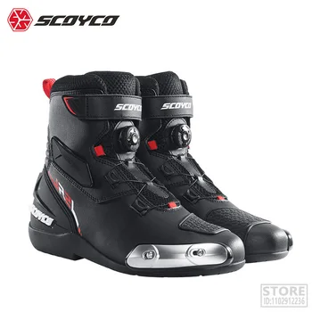 Erkek SCOYCO Motokros Motosiklet binici çizmeleri Motos Lokomotif Düşme Önleme Ayakkabı Motocicleta Binici Rekabet Çizme TPU
