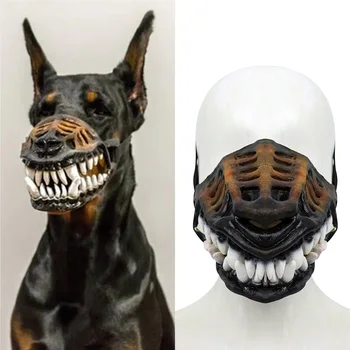 Moda Köpek Komik Bulmacalar Korkunç Köpek Emniyet Bulmacalar Lateks Kauçuk Ağız Maskesi Köpek Rol Oynamak İçin Köpek Cadılar Bayramı Cosplay Fotoğraf Sahne