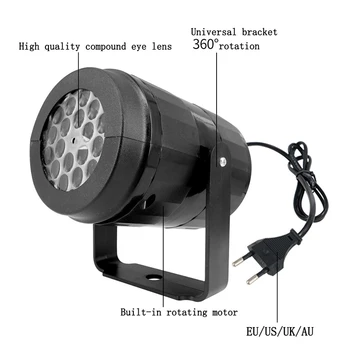 Taşınabilir parti sahne projektör ışık 16 desenler LED projeksiyon desen spot gece lambası tatil için özel lamba ev için