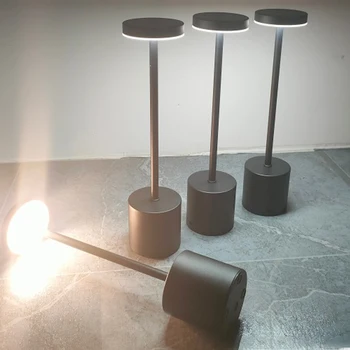 LED alüminyum alaşımlı dokunmatik su Geçirmez şarj edilebilir masa vantilatörü Lamba karartma Metal masa lambaları Bar Oturma Odası Okuma kamp ışık