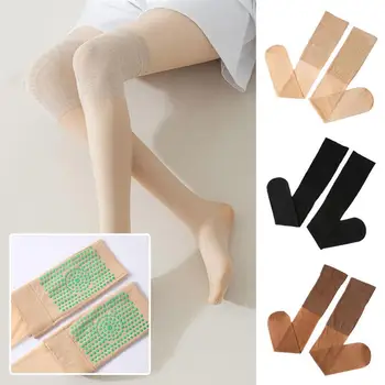 Uzun Tüp Çorap İle Kadınlar İçin Diz Koruma klimalı Odası Diz Üzerinde Çorap Silikon kaymaz Ultra-ince