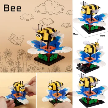 MOC Araya Etkileşim Oyuncak Çiçek Hayvan Arı Yapı Taşı Mini Mecha Modeli Tuğla Eğlenceli Hediye Çocuklar noel hediyesi