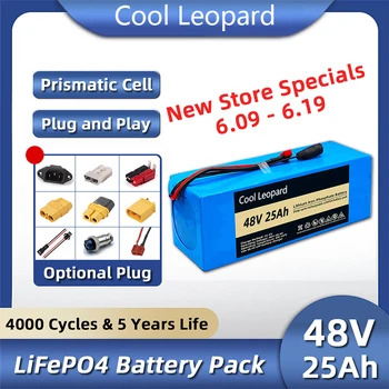 Yeni 48V 25Ah LiFePO4 Pil Paketi, Lityum Demir Fosfat Pil, Elektrikli Bisiklet İçin BBS02 BBS03 Yedek Pil