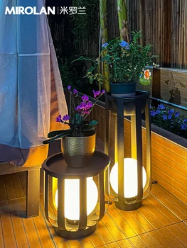 Güneş enerjisi lambası, teras bahçe düzeni, balkon atmosfer lambası, dış mekan zemin lambası, su geçirmez çiçek rafı lambası