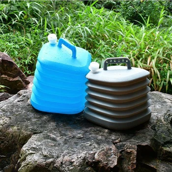 15L Katlanabilir su sürahisi Büyük Kapasiteli Taşınabilir Acil Su Saklama Kabı Musluk Kullanımlık Yürüyüş Kamp Malzemeleri