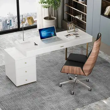 Ofis mobilyaları İskandinav kaya kayrak bilgisayar masası danışmanlık masa lambası abartılı ve basit resepsiyon ofis masası ve sandalye