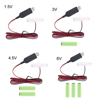 Tip-C Adaptör Değiştirme ile AA Eleme Kablosu LED için 1-4 adet AA Pil