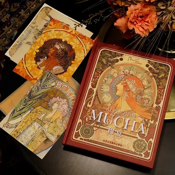 Mucha Koleksiyonu Resimleri Ciltli Yüksek çözünürlüklü Yağlıboya Renk Kartı Kitap Ana Albüm Çalışır Rönesans Avrupa