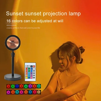 Led Usb gün batımı lambası projektör ev dekor gece lambası taşınabilir ruh ışık oturma odası duvar fotoğrafçılığı Neon lamba doğum günü hediyesi