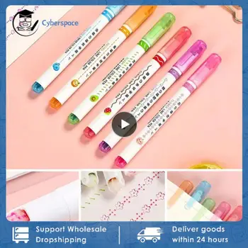 1~10 ADET Renkli Rulo İşaretleyici Su Geçirmez Eğri Vurgulayıcı Kalem Çabuk kuruyan işaretleyici kalem Kırtasiye Çok fonksiyonlu