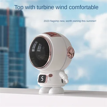 Usb Küçük Fan Uygun Beyaz Veya Siyah Sessiz Rüzgar Fanı Astronot Boyun Fanı Asmak Boyun Tasarım 5th Dişli Rüzgar Hızı Mini Fan Dayanıklı