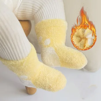 Kış Kat Bebek Çorap Artı Pamuk Karışımı Kalınlaşma Çocuklar Termal sıcak tutan çoraplar Çocuklar için Kadife Toddler Kız Erkek 1-5Y