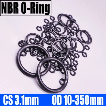 1-10 ADET NBR O Ring Conta Conta CS 3.1 mm OD 10-350mm Nitril Bütadien Kauçuk Spacer Yağ Direnci Yıkayıcı Yuvarlak Şekil Siyah